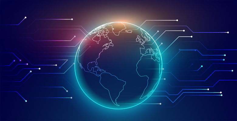 digital global connection network technology background design